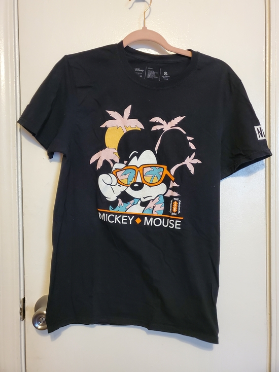Disney Tops - Disney Mickey Mouse Black Graphic Tee with Pink & Yellow Accents